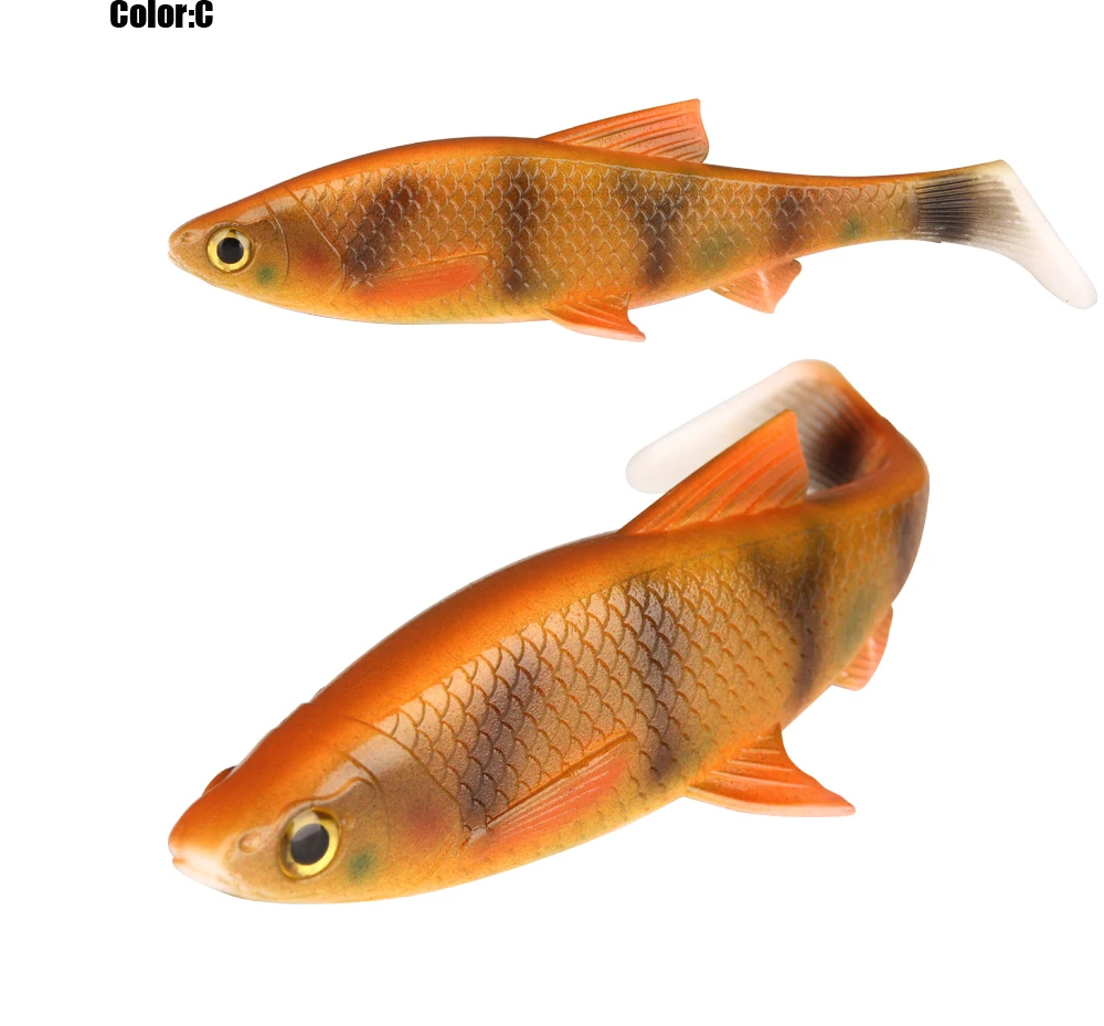 RoseWood 5g 10g 20g 40g 3D Soft bait fishing lure Silicone Shad plastic lures Roach Paddle Tail 3D scanned Lively kicking action  (7)