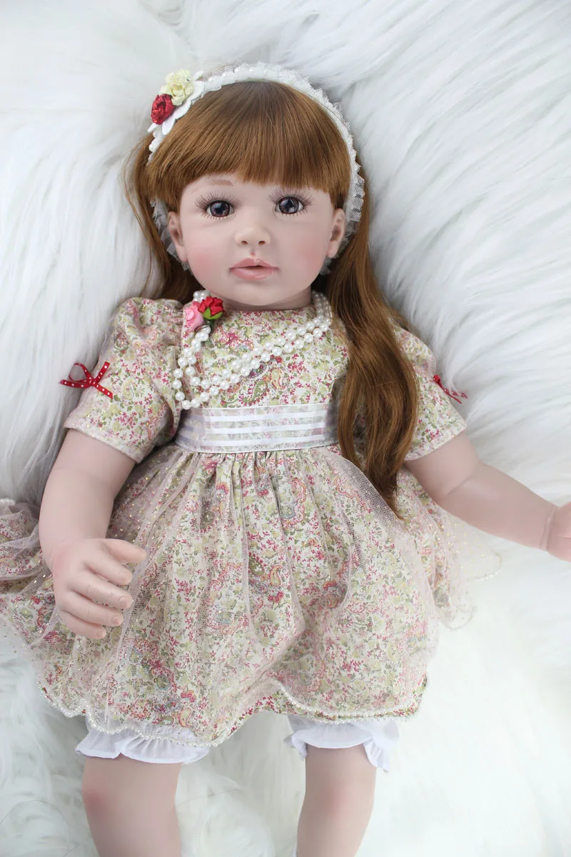 60 см силиконовые куклы-Реборн, игрушки, как настоящая виниловая кукла принцессы для маленьких девочек, рождественские подарки для маленьких девочек