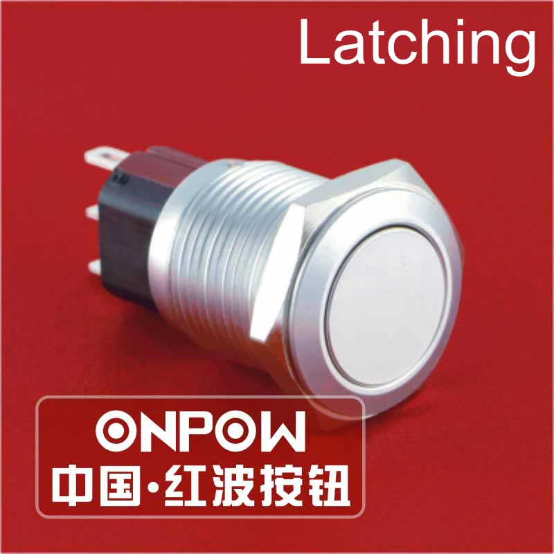 ONPOW 16mm IP65 push on off 1NO1NC Chrome plated brass Anti-vandal Push Button Switch (GQ16-KF-11Z/J/C) CE ROHS | Обустройство дома