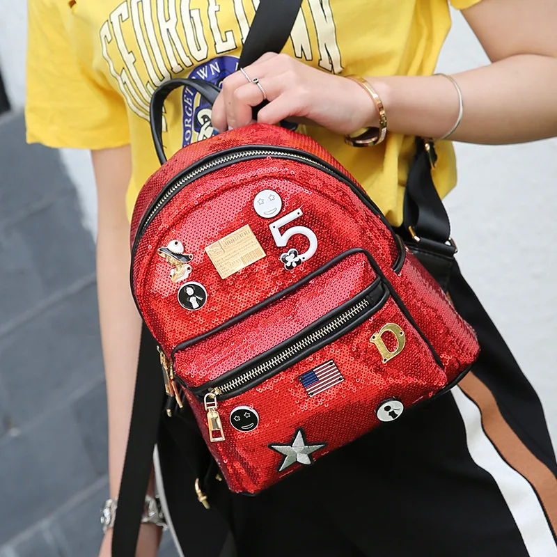 Модный милый рюкзак с блестками для девочек, женский рюкзак с блестками для отдыха, школьные сумки для книг, высокое качество, Mochila
