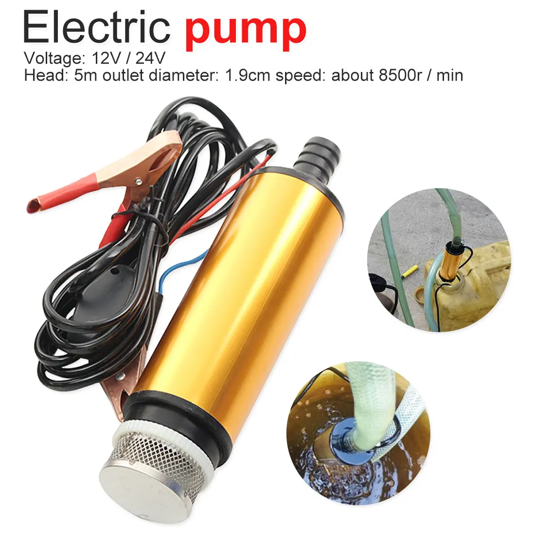 

DC 12V 24V 40L/min Aluminum Alloy Submersible Electric Bilge Pump for Diesel/Oil/Water/Fuel Transfer With Switch