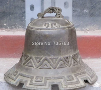 

002012 4.5"Tibetan Temple hanging pure Bronze statue helmet Shape toll bell