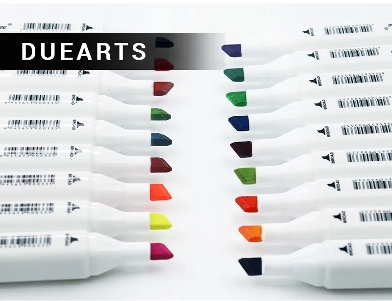 

Hot Three generations Multicolor Oily Marker Pen Double-headed Nib Student painting Art school Landscape Design