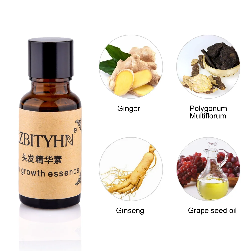 Hair Growth Essence Liquid Fast Hair Growth Natural Extract Ginger Hair Growth Faster Oil Anti Hair-loss Nourishing 20ml