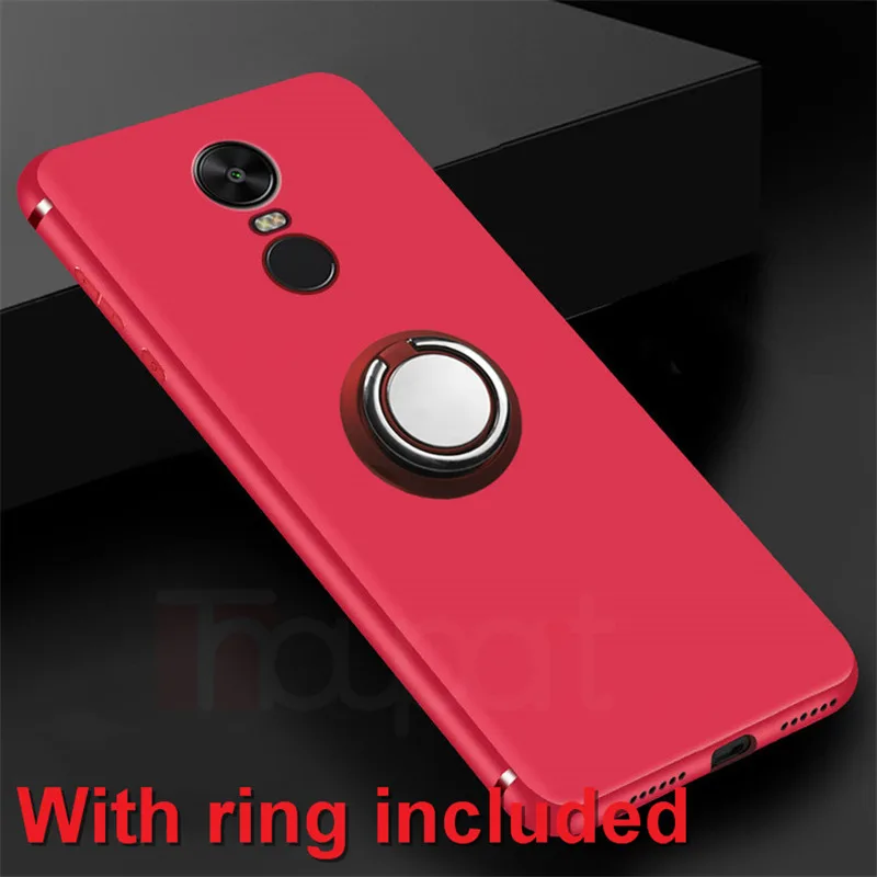 Чехол для Xiaomi Redmi 4X Note 4X Note 4 4A случае кольцо, подставка-держатель Мягкие TPU чехол матовый Силиконовый чехол для Xiaomi Redmi Note 4X 4A - Цвет: Ring Red