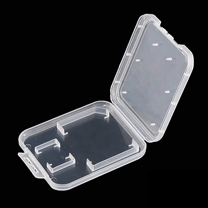 

New Hot New 10PCS Transparent Standard SD SDHC Memory Card Case Holder Box Storage