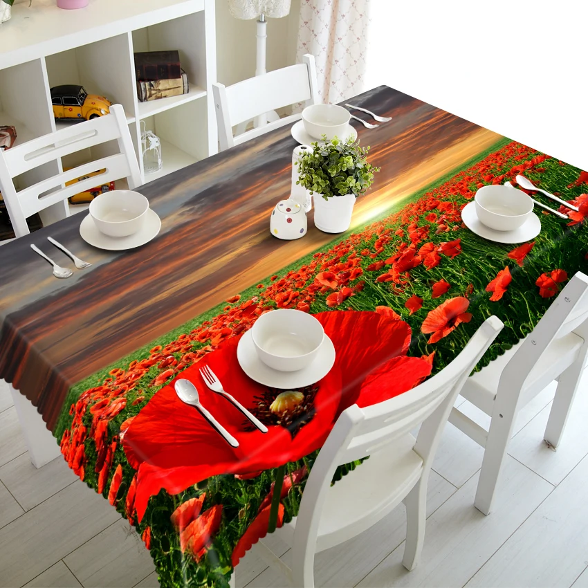

Flower in the sea at dusk 3d Tablecloth Stereo Tablecloth Tapestry