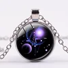SONGDA – collier avec signe du zodiaque, 12 Constellations, lion vierge balance, pendentif en verre, Long, cadeau d'anniversaire pour enfants ► Photo 3/6