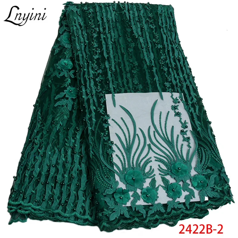 2019 African Lace Fabric On Sale Beads Fabric5 yards/lot Purple Net elastic lace ribbon For Eveing DressL2422B-2 | Дом и сад