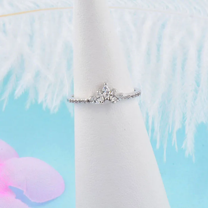 SINLEERY кольца в романтическом стиле принцессы с хрустальной короной, Цвета: розовое золото, серебро, вечерние женские украшения для помолвки, JZ049 SSH