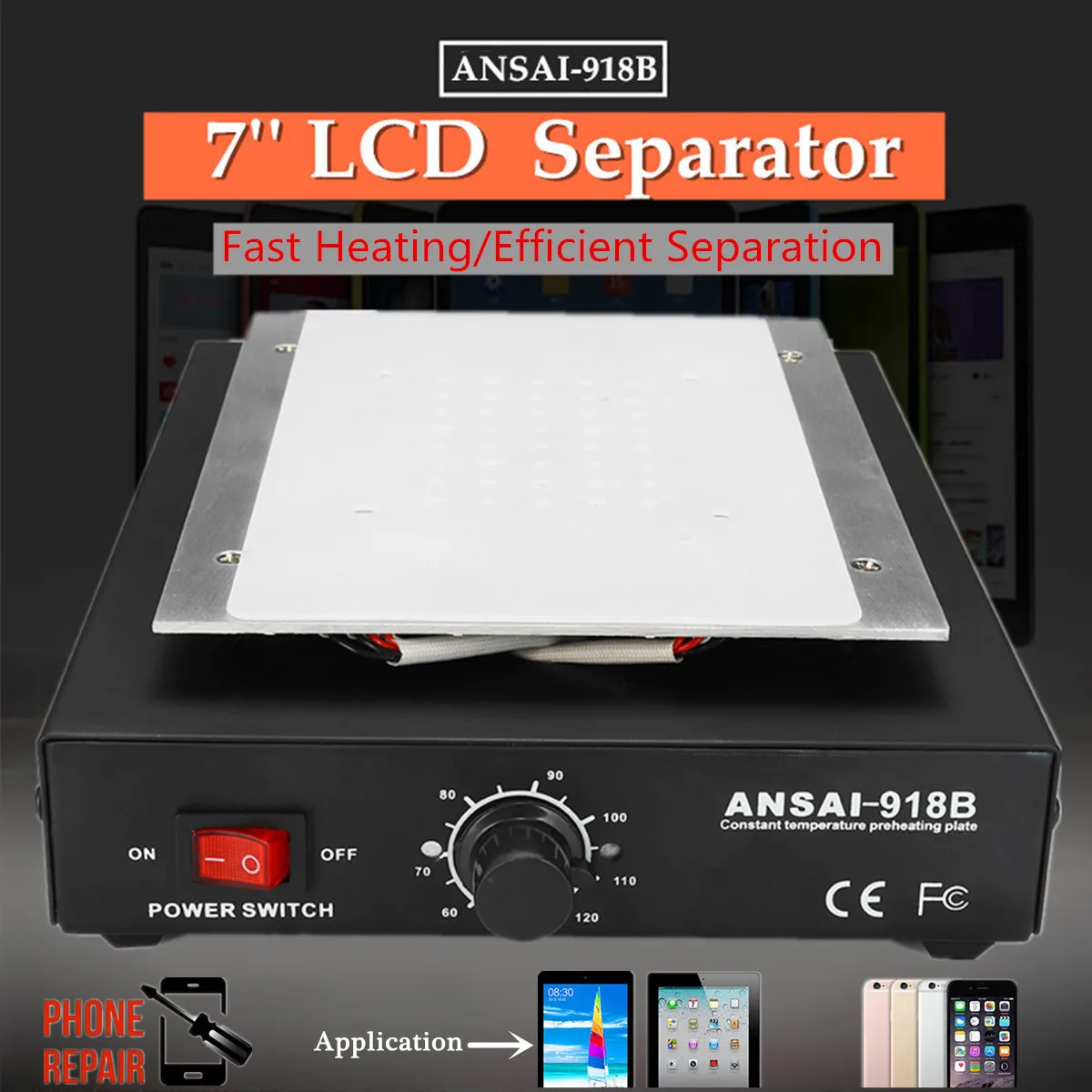 Koop Glas Verwijderen Lcd scherm Separator Verwarming Platform Plaat Telefoon Reparatie Machine 110 v US 220 v EU Auto Verwarming Glad metalen Plaat