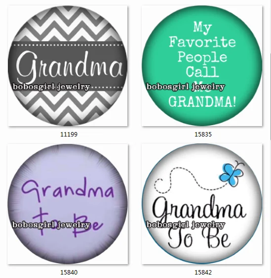 

SN1474 Family grandma snap button Jewelry Charm photo glass cabochon