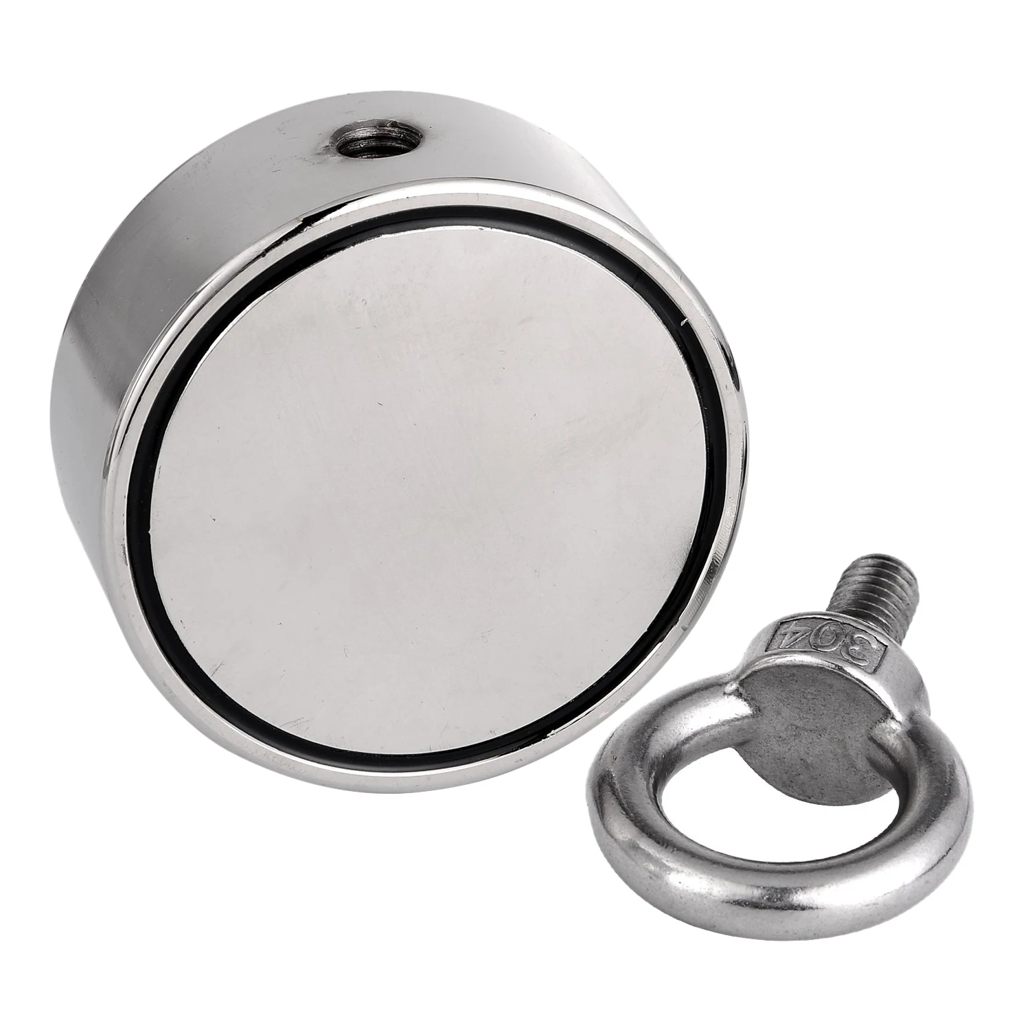 Double Side Round Neodymium Fishing Magnet, 420kg Combined Pulling Force Super Strong Neodymium Magnet With Eyebolt For Magnet F Double Side Round Neodymium Fishing Magnet, 420kg Combined Pulling Force Super Strong Neodymium Magnet With Eyebolt For Magnet F