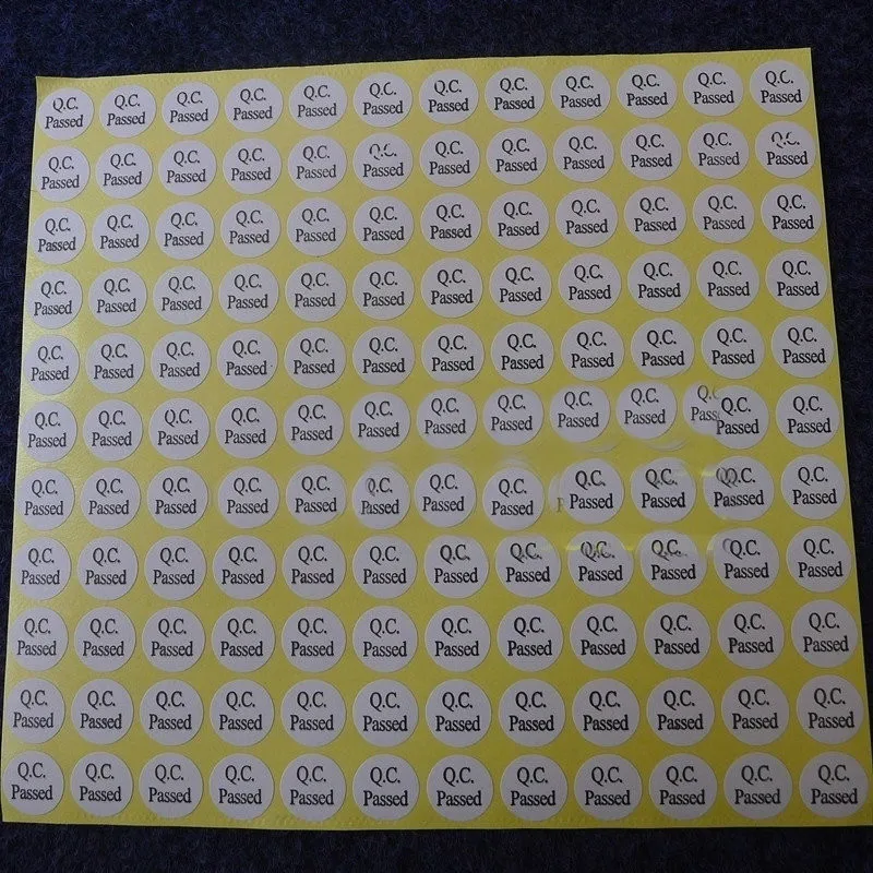 Perekat Label Stiker Label Kustom Stiker QC QC BERLALU Stiker 1000 pcs/lot Warna Putih Putaran Label Garansi