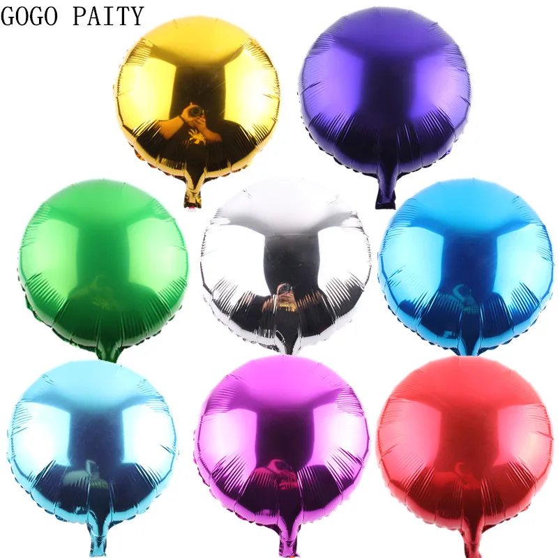 

GOGO PAITY Free shipping hot 18 inch monochrome circular aluminum balloon festive party layout decoration balloon wholesale