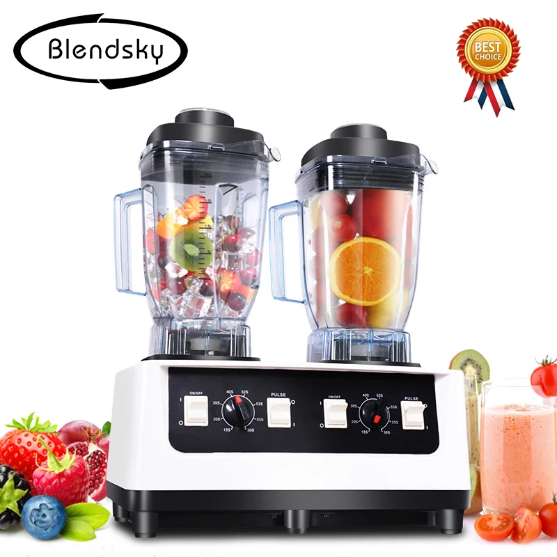 Professional fruits smoothie maker double head blender mixer 2100 watt