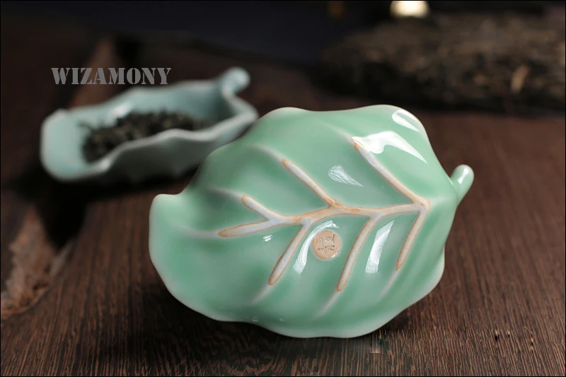 1 шт. WIZAMONY Longquan Celadon чайный держатель, аксессуары для чая, китайский фарфор, 2 цвета, хрустящая глазурь