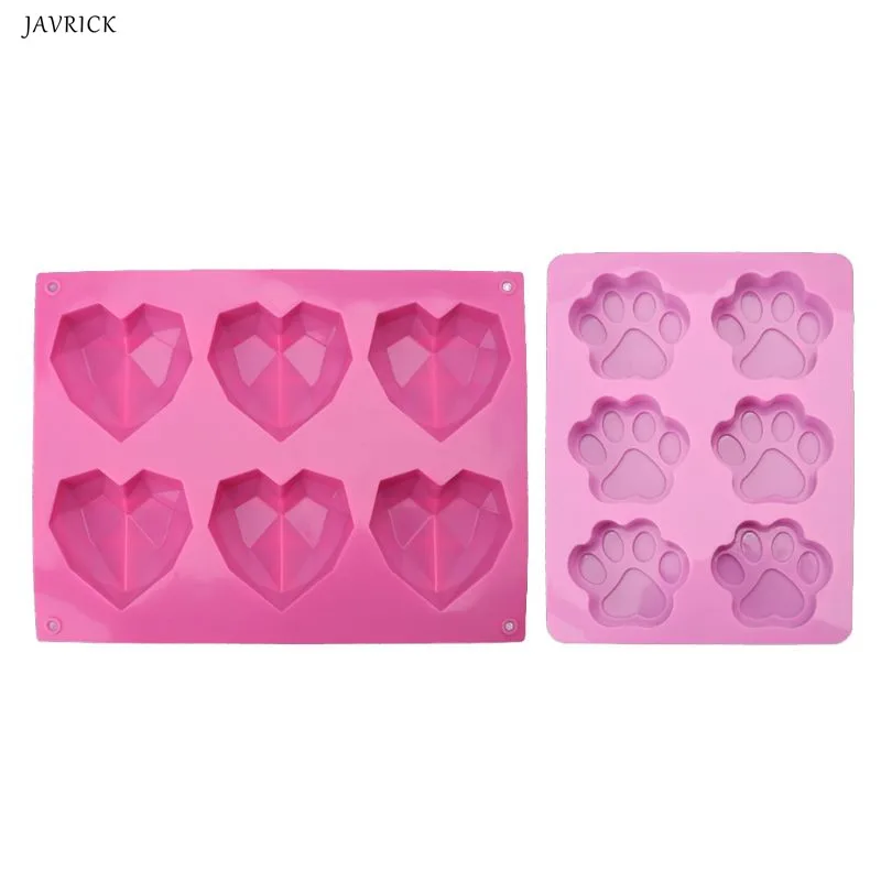 

3D Diamond Love Heart Shape Silicone Molds Bakeware Sponge Cakes Chiffon Mousse Jewelry Making