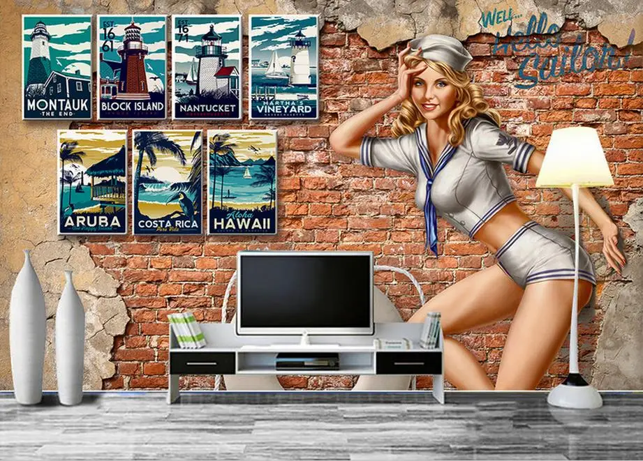 customized 3d stereoscopic wallpapers for living room Beauty sailor HD landscape 3D wall mural | Обустройство дома