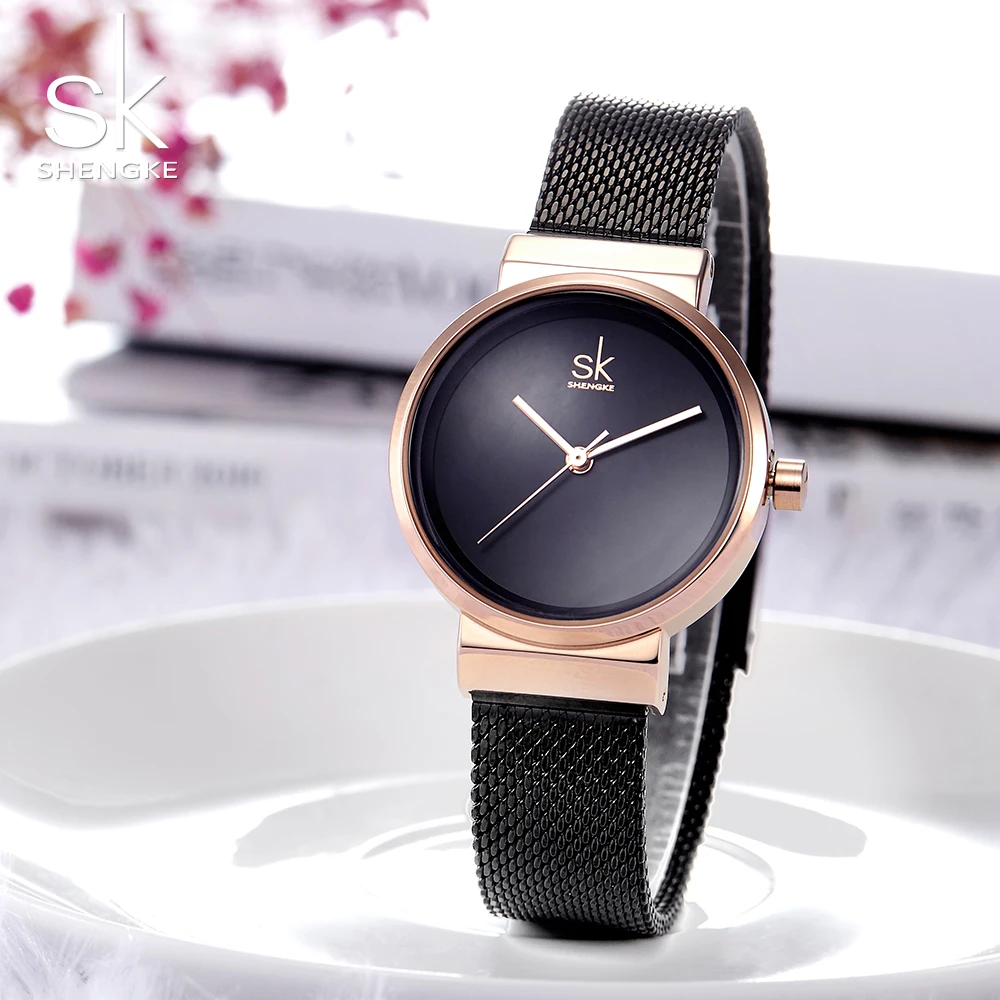 

Black Simple Fashion Women Watches Ladies Quartz Designed Stainless steel Band WristWatch Female Clock Famous Gift For Girls