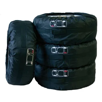 

CHIZIYO Wheel Protector 4Pcs/Set Spare Tyre Cover Tire Cover Storage Bag With Carrying Handles Adjustable Size Wheel Accessory