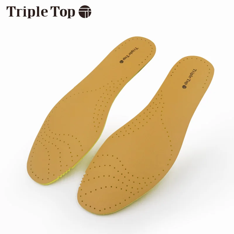 

TripleTop New arrivals Well Price Leather shoes pad Shock-Absorbant and Breathable foot insoles