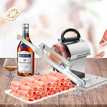 Коммерческая нержавеющая сталь легко нарезать замороженное мясо машина говядины и баранины ломтерезка домашняя настольная ручная мясорубка