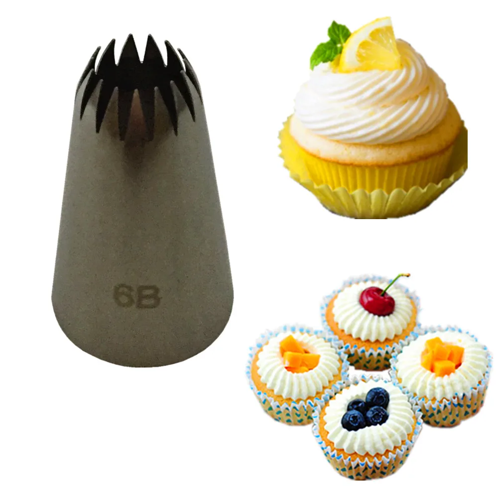 

1PCS Big Cream Icing Piping Nozzles Cake Baking Tools Stainless Steel Pastry Decorating Tips Set Bakeware Pastry Russian Tips