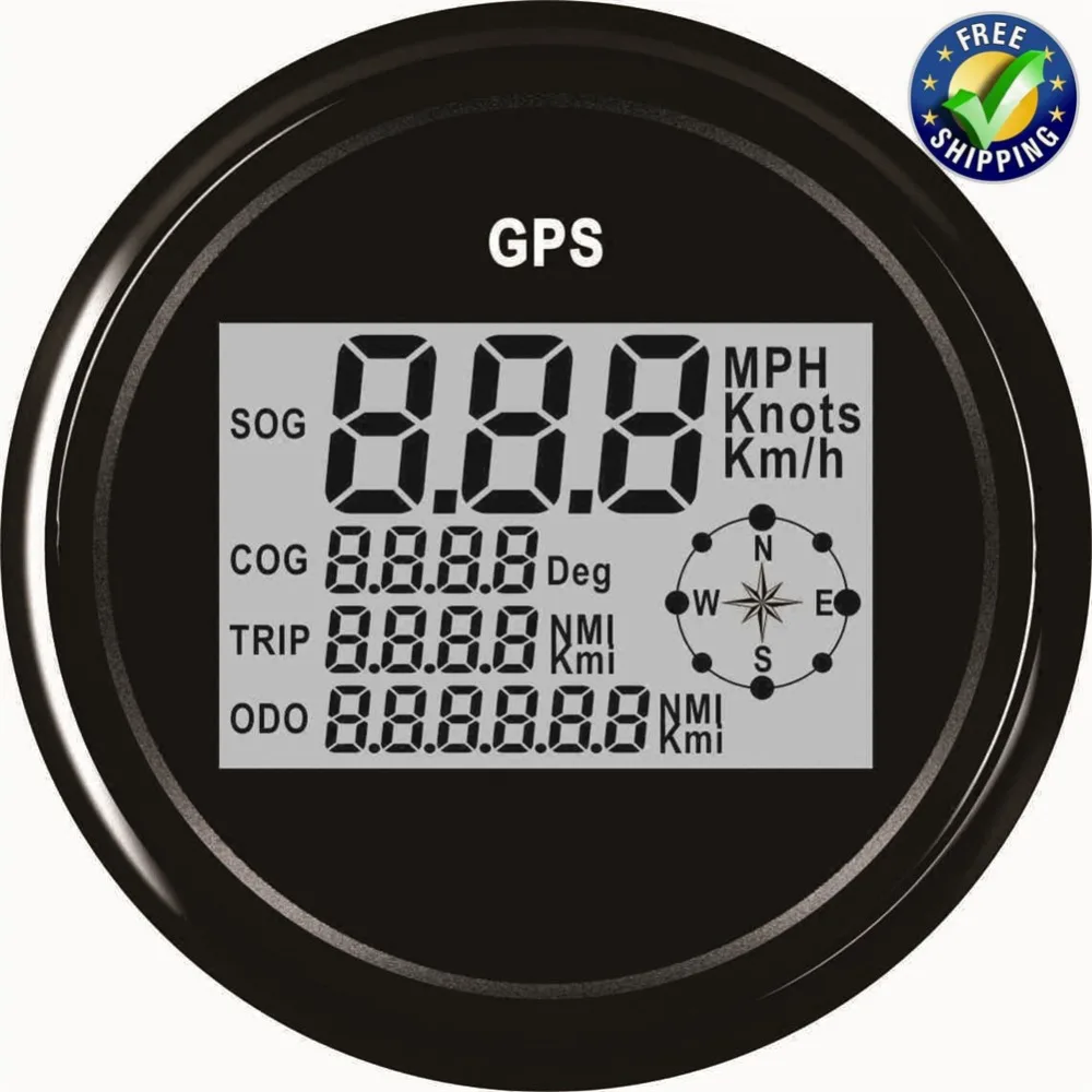 Auto Digital GPS Speedometers 85mm Speed Odometers 9 32v Waterproof LCD Speed Indicators 0 999 Indication