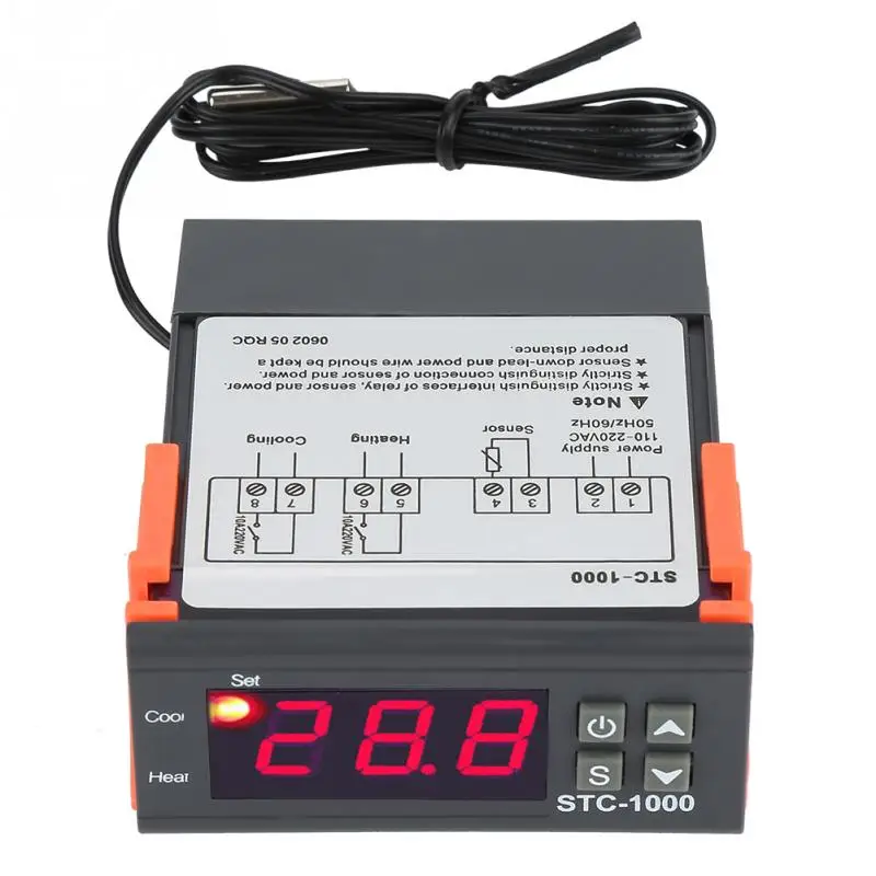 Digital STC1000 Temperature Controller Temp Sensor Thermostat Control