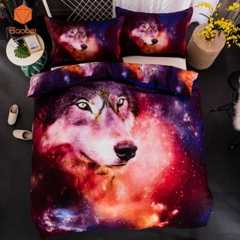 

3Pcs Wolf Duvet Cover Set Animal Colorful Wolf Bedding Stes Pillowcase48x74cm/19x29inch(No sheet No Filling)queen king size sj75