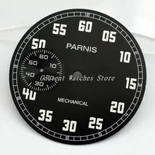38,9 мм Parnis черный светящийся циферблат Калибр ETA 6497 Чайка 36 Серия механические мужские часы