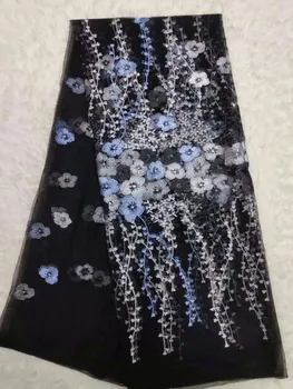 

Latest black Laces Fabrics Embroidered African Guipure French Lace Fabric 2019 African French tulle Net Lace Fabric ffhd413