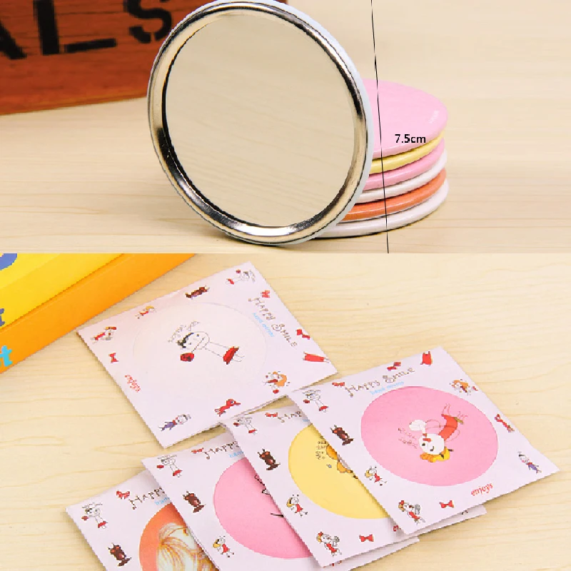 Fashion 2016 Cute Cartoon Small Circular Makeup Compact Mirror Girl