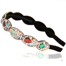 Корейская Мода Тренд блестящие красочные Хрустальная лента для волос Стразы ободки для женщин девушек Роскошные Очаровательные аксессуары для волос