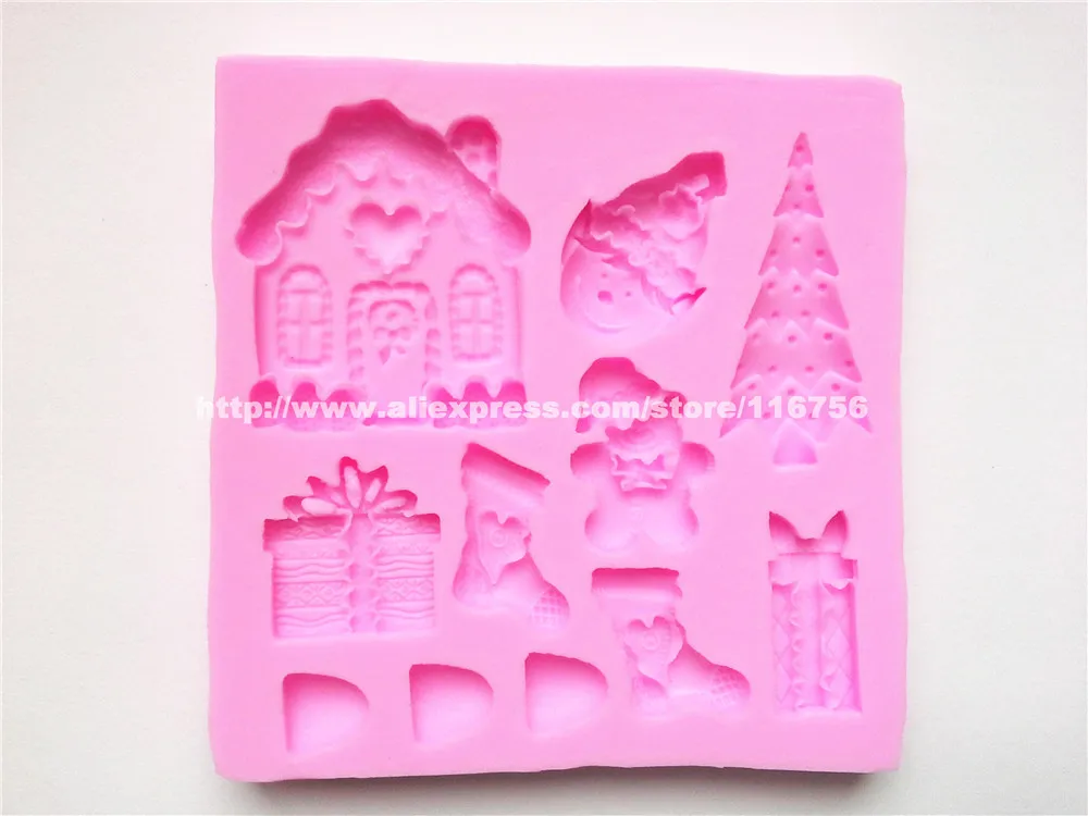 

Новинка! Бесплатная доставка, рождественский подарок, силиконовая форма для украшения торта, помадка, 3D форма для торта, Пищевая силиконовая форма 216