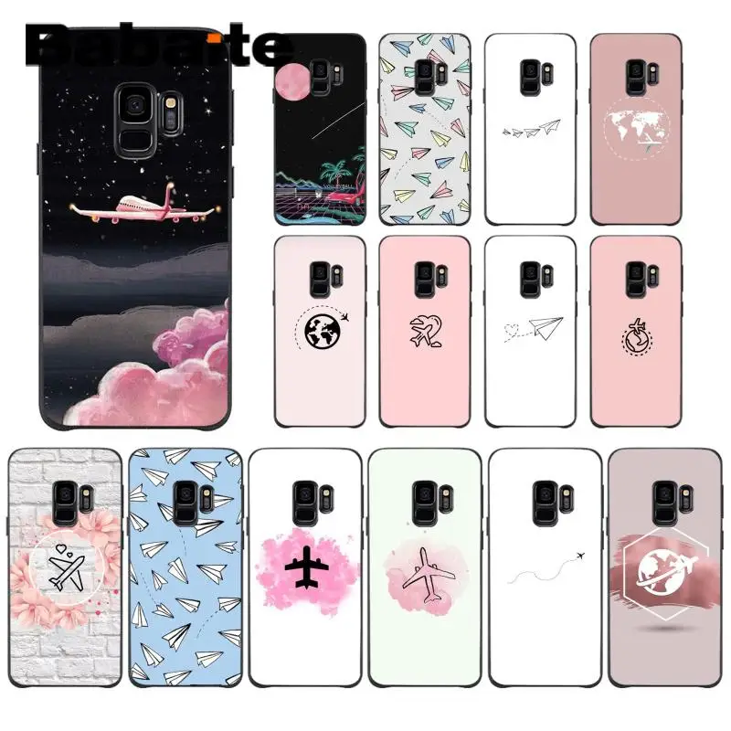 

Babaite Cartoon Air Plane Newly Arrived Black Phone Case For Samsung GALAXY Note5 Note3 Note4 Note2 Note7 Note8 Note9