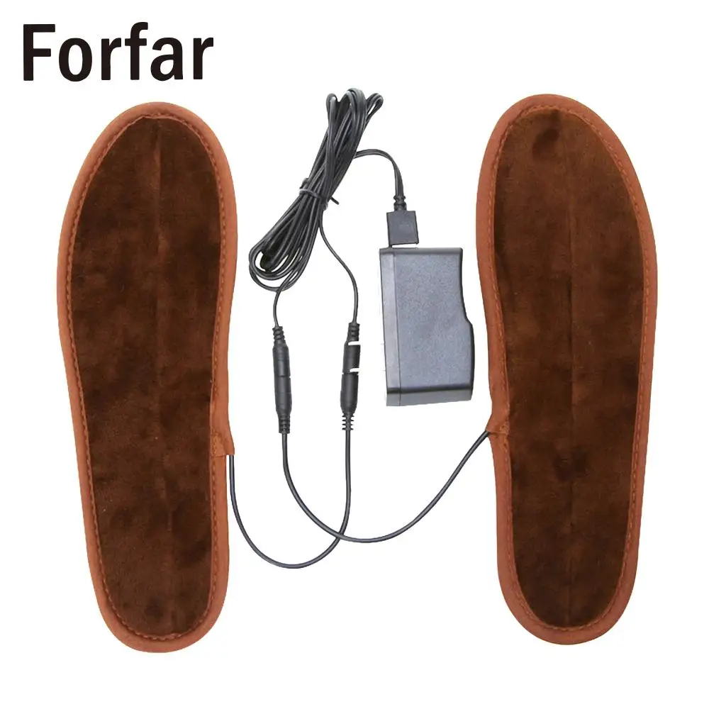 

1Pair Thicken Winter Warm Electric Heated Insoles Unisex USB Plush Fur Heating Shoe Insoles Pads For Skiing Camping