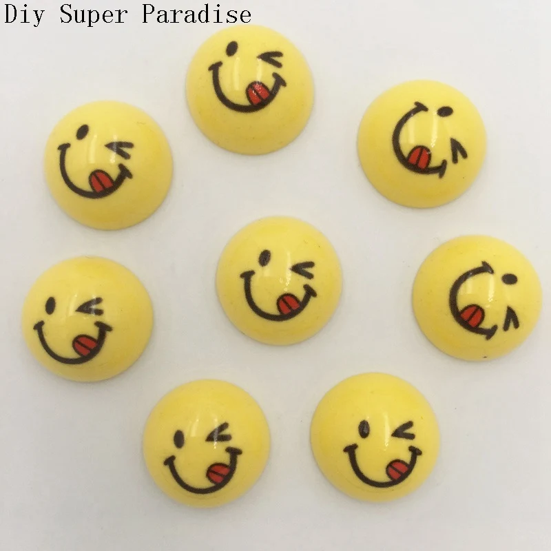

New 20pcs 15mm Round Lovely Emoticons Resin Stone Flatback Child Manual Works DIY Craft K376*2