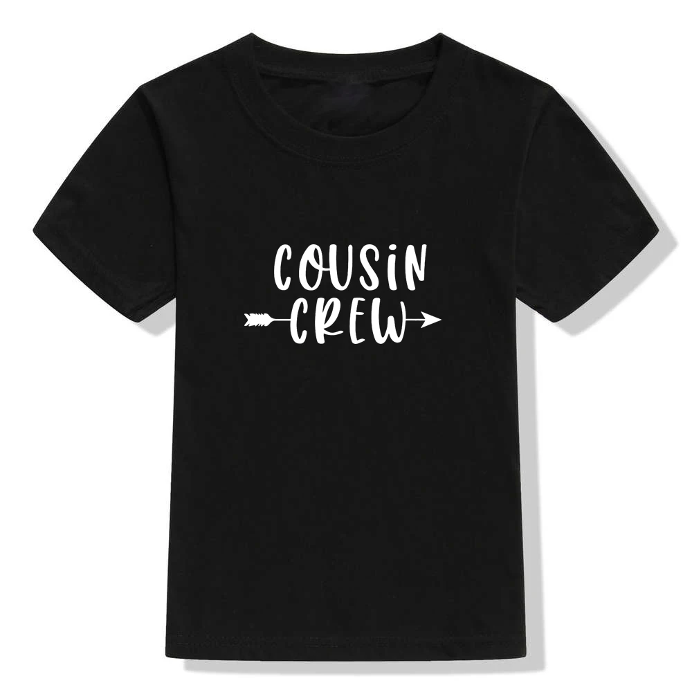 Cousin Crew Letter Print Kids Tshirt Summer Short Sleeve Graphic Tee Shirt Boys Girls Tee Fashion Casual Tops Tee Shirt Clothes - Цвет: 48U5-KSTBK-