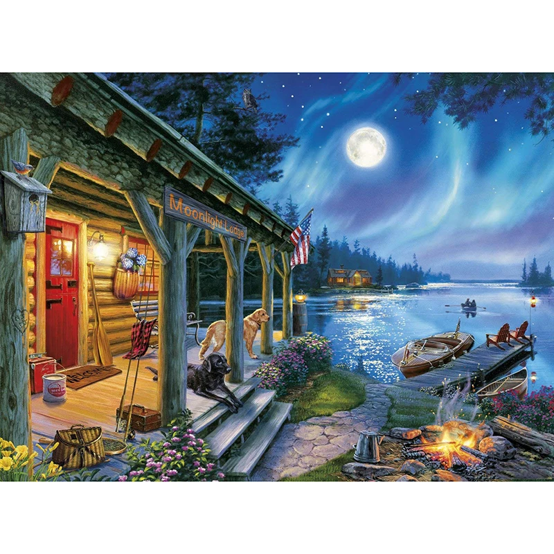 5d Diy Diamond Painting Cross Stitch Residential house Diamond Mosaic Full diamond embroidery rhinestones Set gift