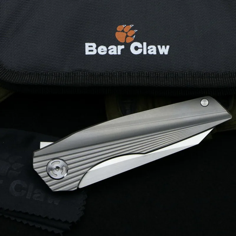 Bear-claw-Parallel-lines-Flipper-folding-knife-D2-Blade-ball-bearing-Titanium-handle-Outdoor-survival-tactical (5)_