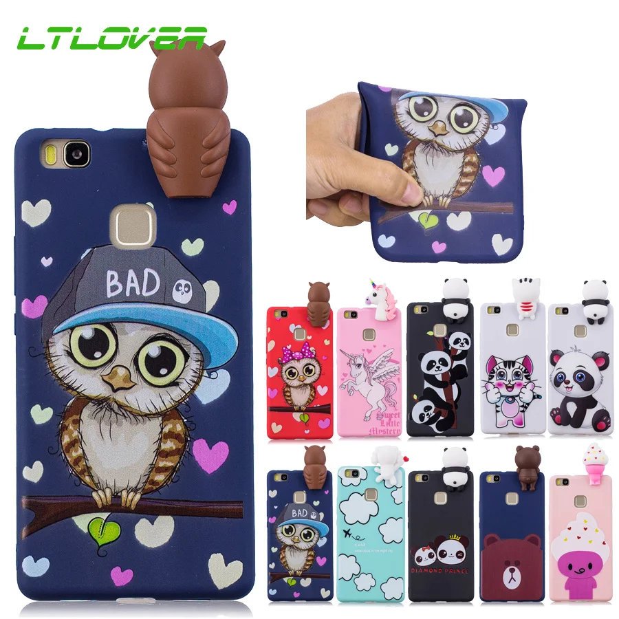 3D Soft TPU Silicone Owl Bird Panda Bear Lovers Phone Case For Huawei P8 P9 P10 Lite Mate 10 Pro Y5 2017 Honor 9 Back Cover |
