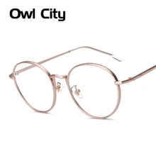 Women Eyeglasses Brand Designer Oval Rose Alloy Frame Print Optical Clear Len Glasses Unisex Frames For Man