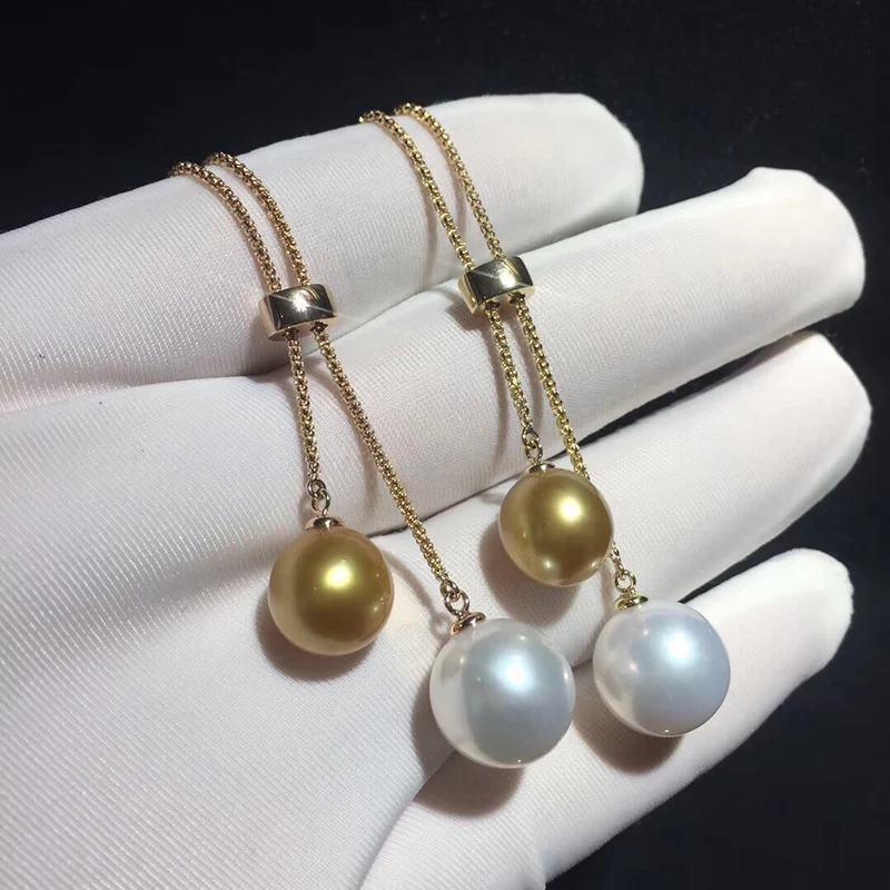 Sinya Edison golden and white pearls sweater chain 18k gold necklace for Women lover Mum 2018 News best gift (9)
