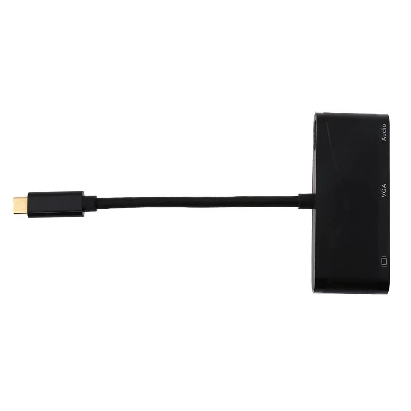 3 в 1 USB C конвертер 2019 новейший Type к HDMI VGA 5 мм аудио кабель адаптер для ноутбука Macbook