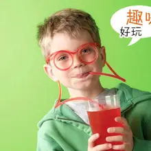Горячая DIY соломы детский творческий мультфильм милый весело дурацкие очки соломы игрушки предметы домашнего обихода посуда