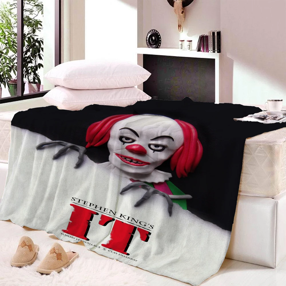 

Cartoon Clown Blanket Stephen King's It Super Soft Comfortable Velvet Plush Blanket Air Conditioning Sofa Travel Blankets