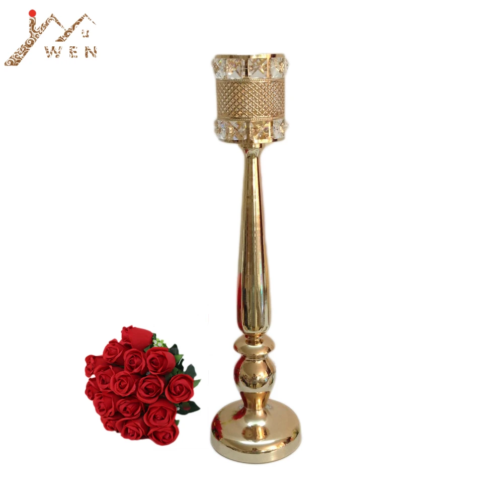 Classic Candle Holders Luxury Crystals Metal Candlestick Wedding Table