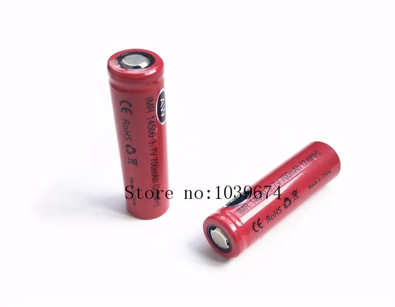 14500 700mah 3 7v Li Ion 2 6wh Chargeable Batteries For Power Bank Flat Top Free Charger Replacement Batteries Aliexpress